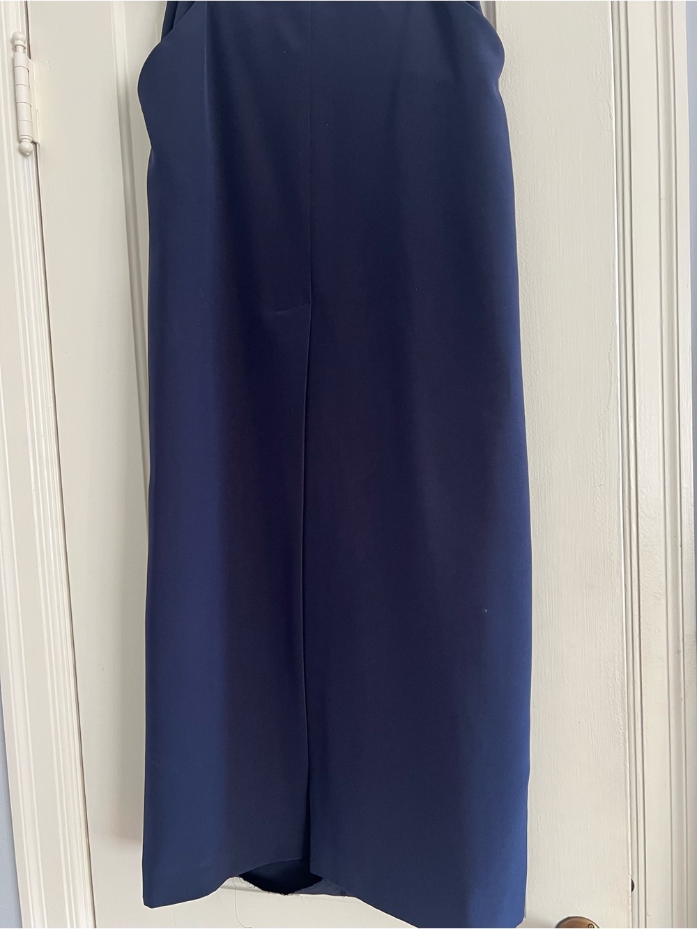 Agnes B. Navy Midi Skirt with Front Slit